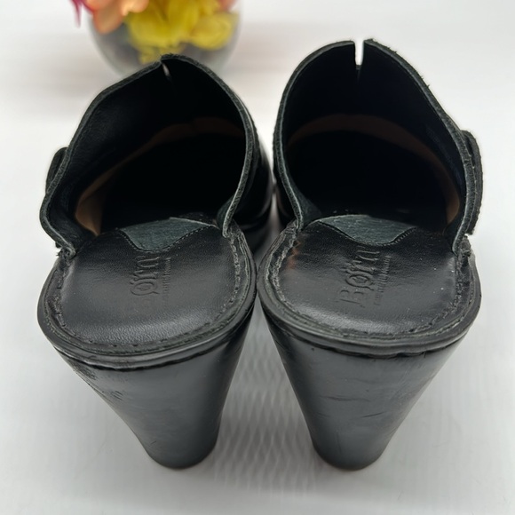 Born Black Leather Mule Heeled Clog Size 9 CM6883E - Picture 3 of 8